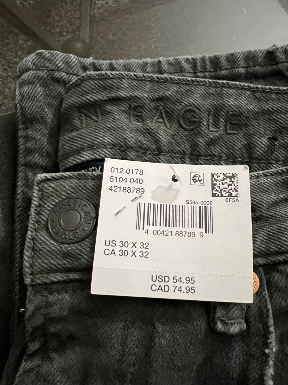 American Eagle Outfitters Charcoal Gray Denim Jeans